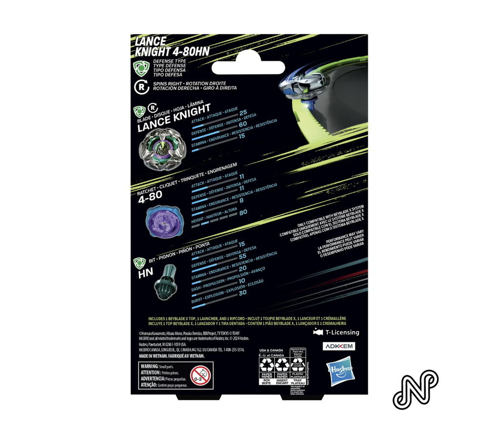 Beyblade X Lance Knight 4-80HN Starter pack Set with Defense Type Battling Top Set