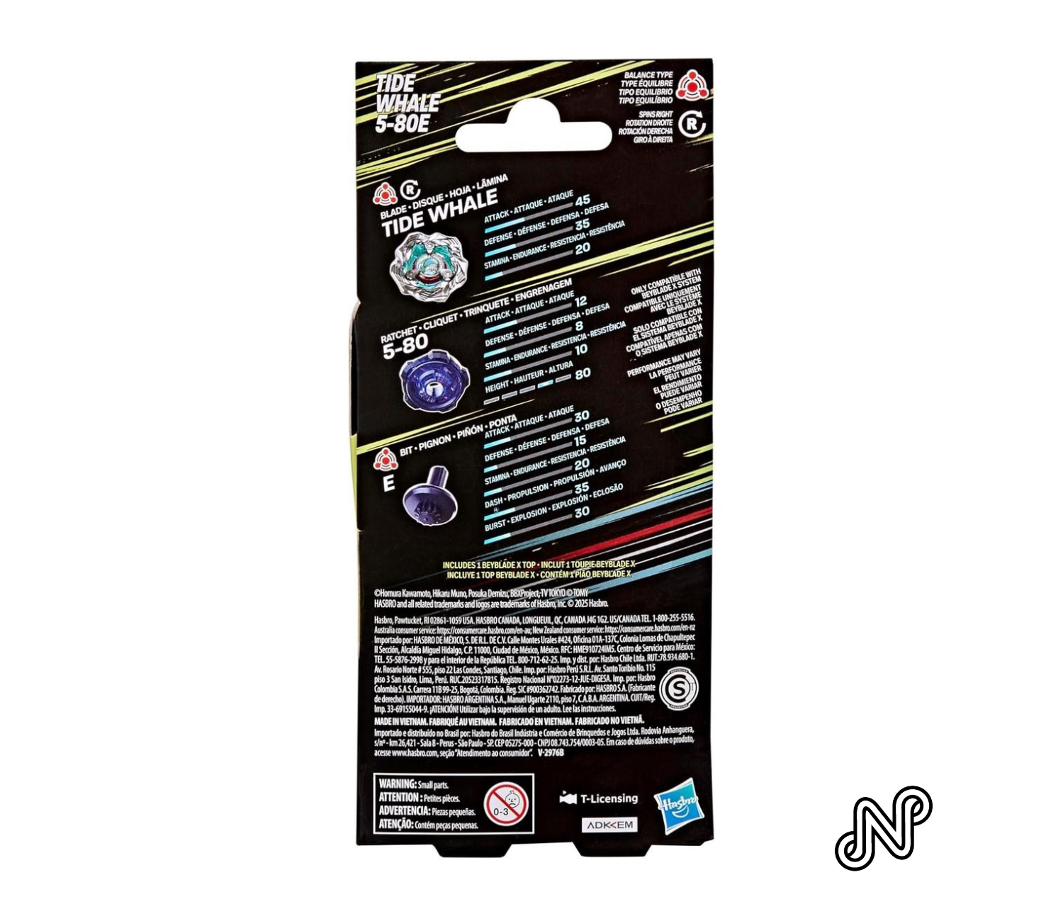 Beyblade X Tide Whale 5-80E Booster Pack Set