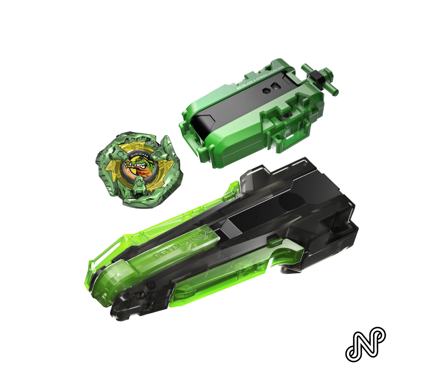Beyblade X Bite Croc 2-60Q Metal Coat with Deluxe String Launcher Battling Top with Custom Grip & Right-Spinning Toy Hasbro