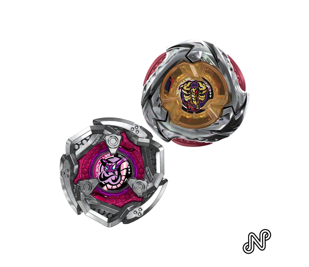 Beyblade X Spear Scorpio 0-70Z UX & Tail Viper 3-85LO BX Takara Tomy Dual Pack Set, 2 Right-Spinning Tops, Battling Game Toys