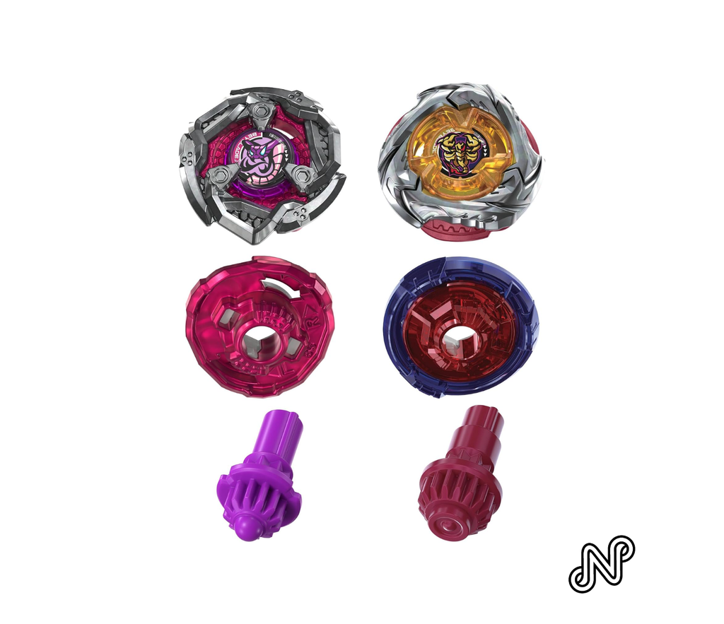 Beyblade X Spear Scorpio 0-70Z UX & Tail Viper 3-85LO BX Takara Tomy Dual Pack Set, 2 Right-Spinning Tops, Battling Game Toys