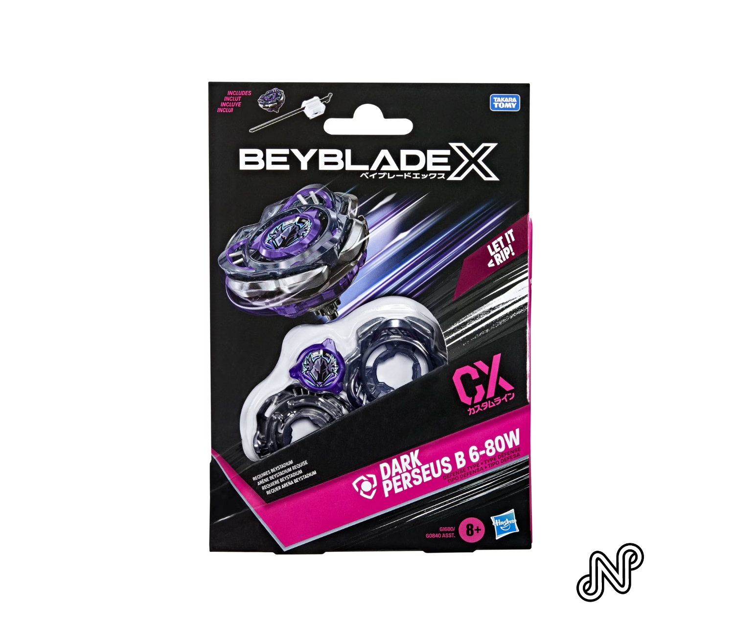 Beyblade X Dark Perseus B 6-80W CX Starter pack Set with Multicolor Defense Battling Top & Launcher