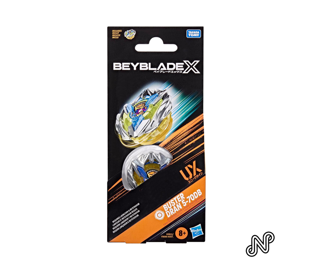 Beyblade X Buster Dran 5-70DB UX Booster Pack Set with Takara Tomy Stamina Type Top, Battling Tops Game Toys