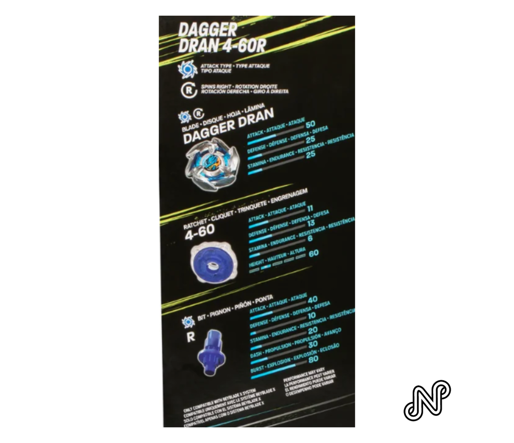 Beyblade X Dagger Dran 4-60R (NWOB)