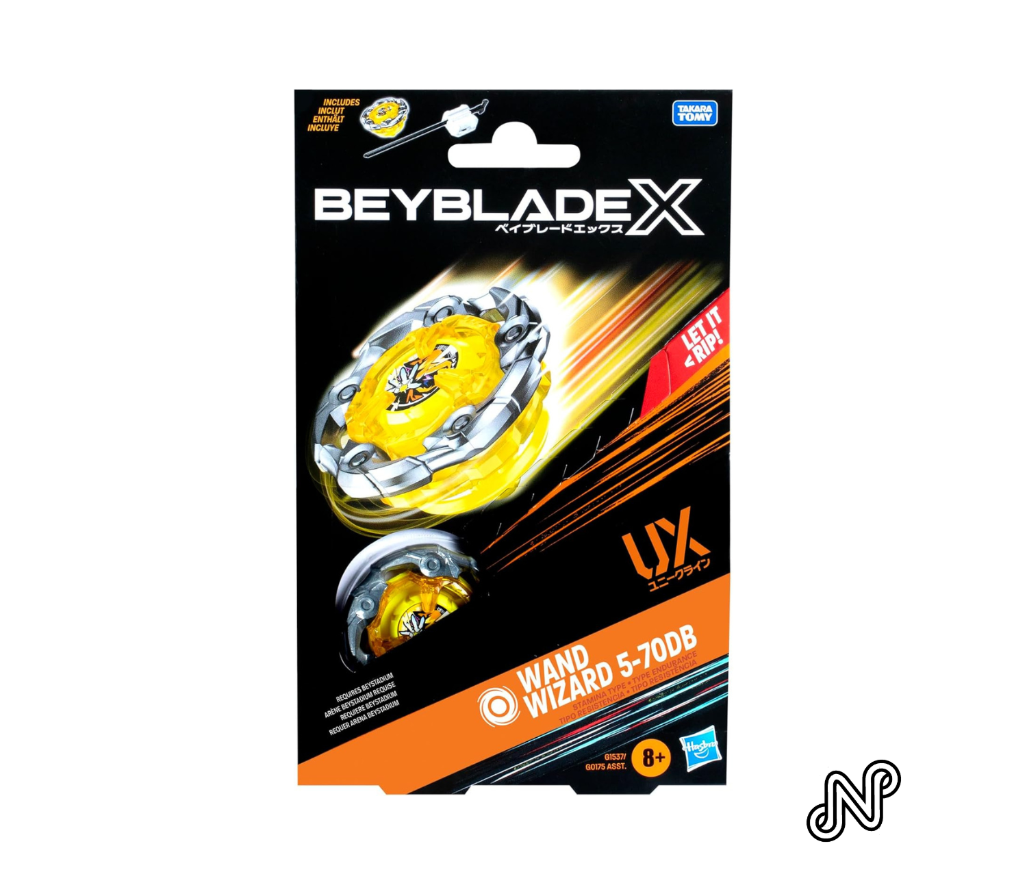 Beyblade X Wand Wizard 5-70DB UX Starter Pack Top and Launcher Hasbro