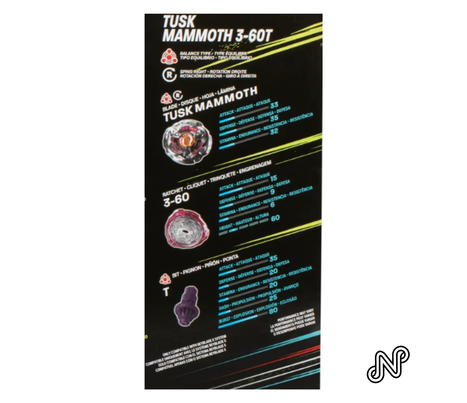 Beyblade X Tusk Mammoth 3-60T (NWOB)