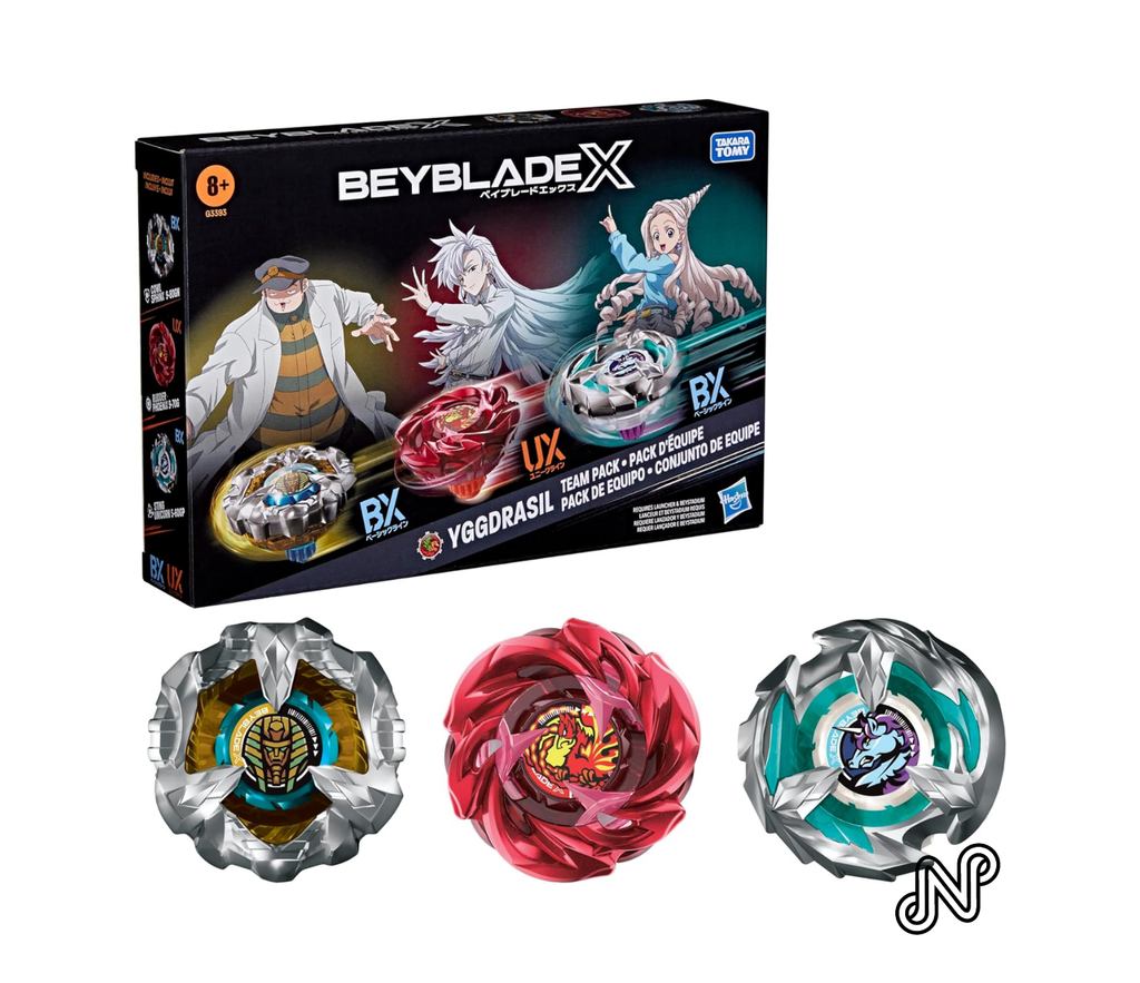 Beyblade X Yggdrasil Team Pack, 3 Takara Tomy Tops, Anime Battling Tops Game Toys