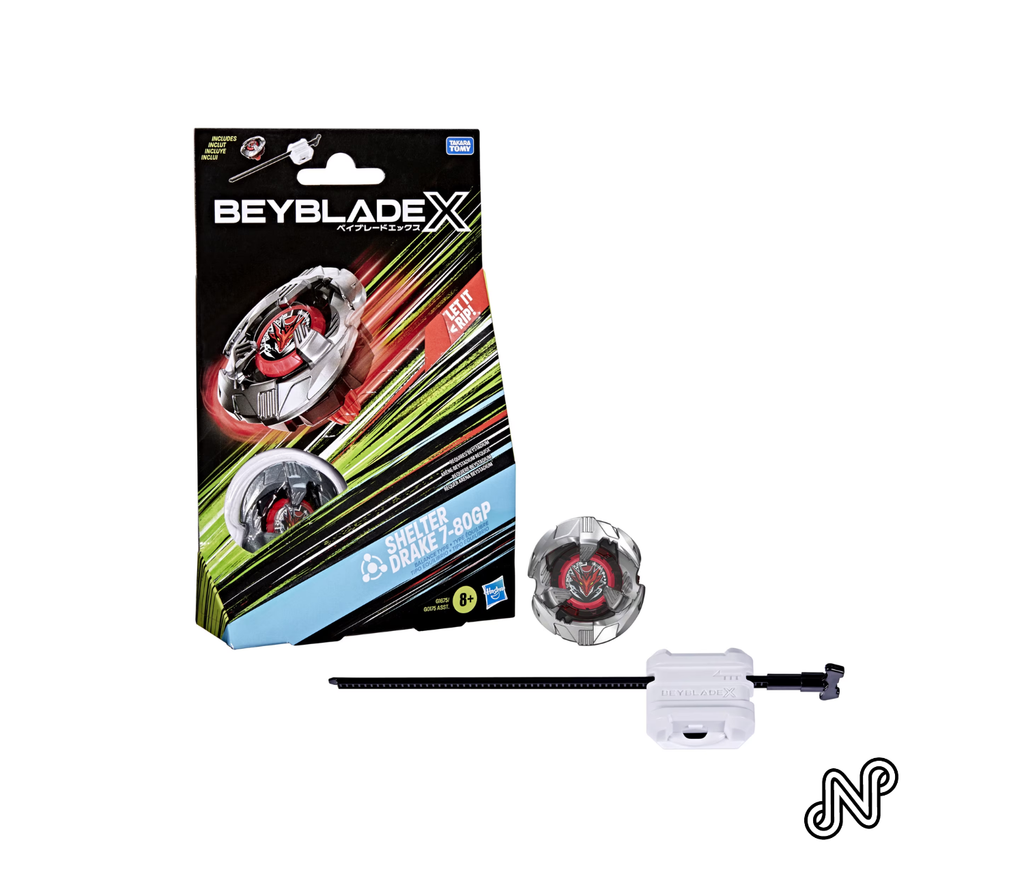 Beyblade X Shelter Drake 7-80GP BX Starter Pack Set with Balance Type Top & Launcher