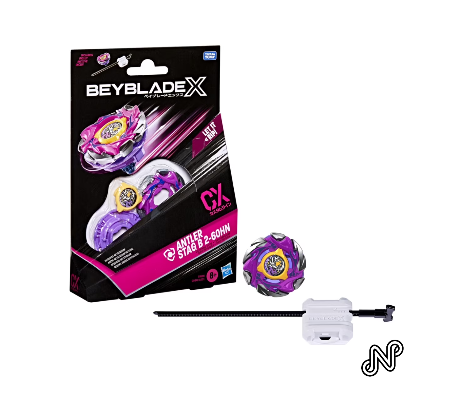 Beyblade X Antler Stag B 2-60HN CX Starter Pack Set with Defense Battling Top & Launcher