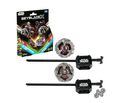 Beyblade X Star Wars The Mandalorian 3-60F Attack & Moff Gideon 3-80N Defense Right-Spin Tops Multi-Pack, Metallic Black