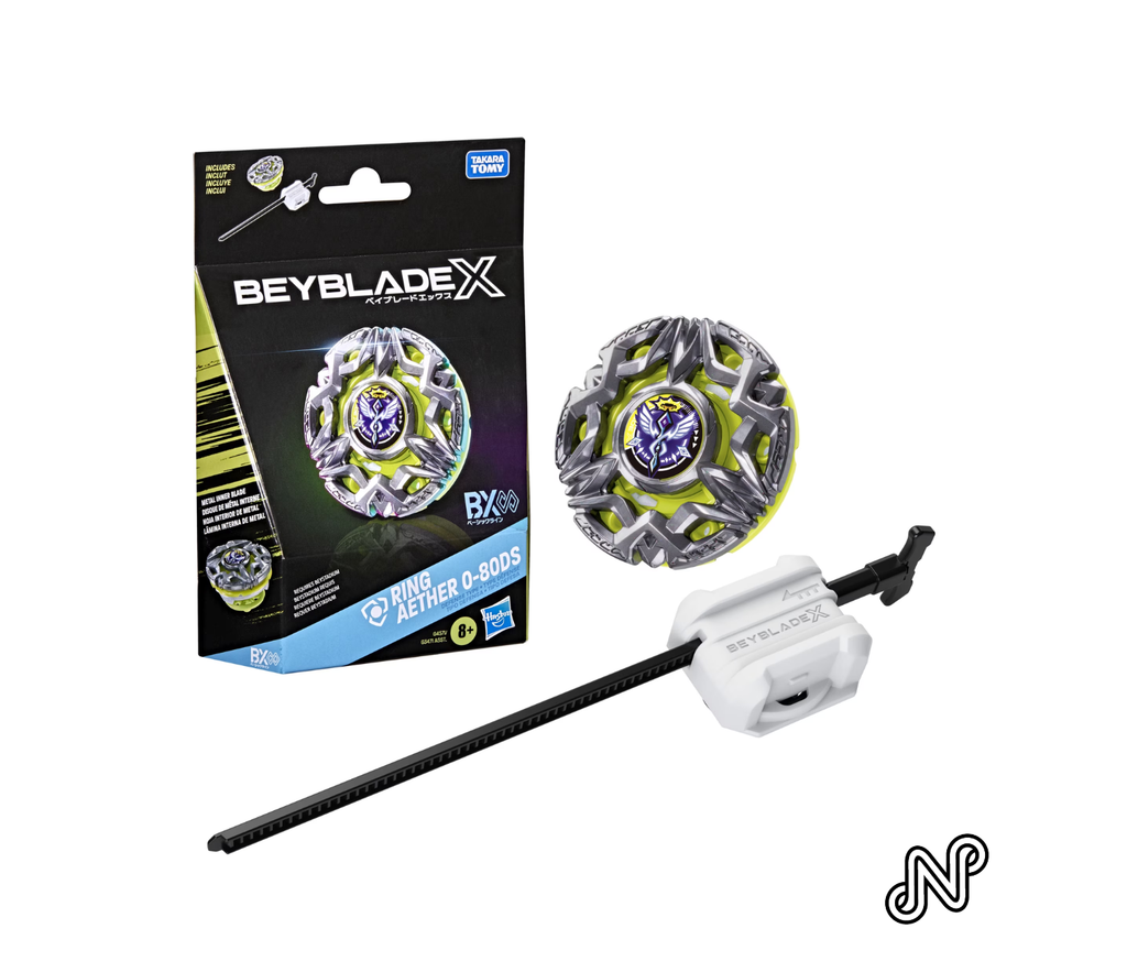 Beyblade X Ring Aether 0-80DS BX Infinity Starter Pack Set with Red Defense Type Top & White