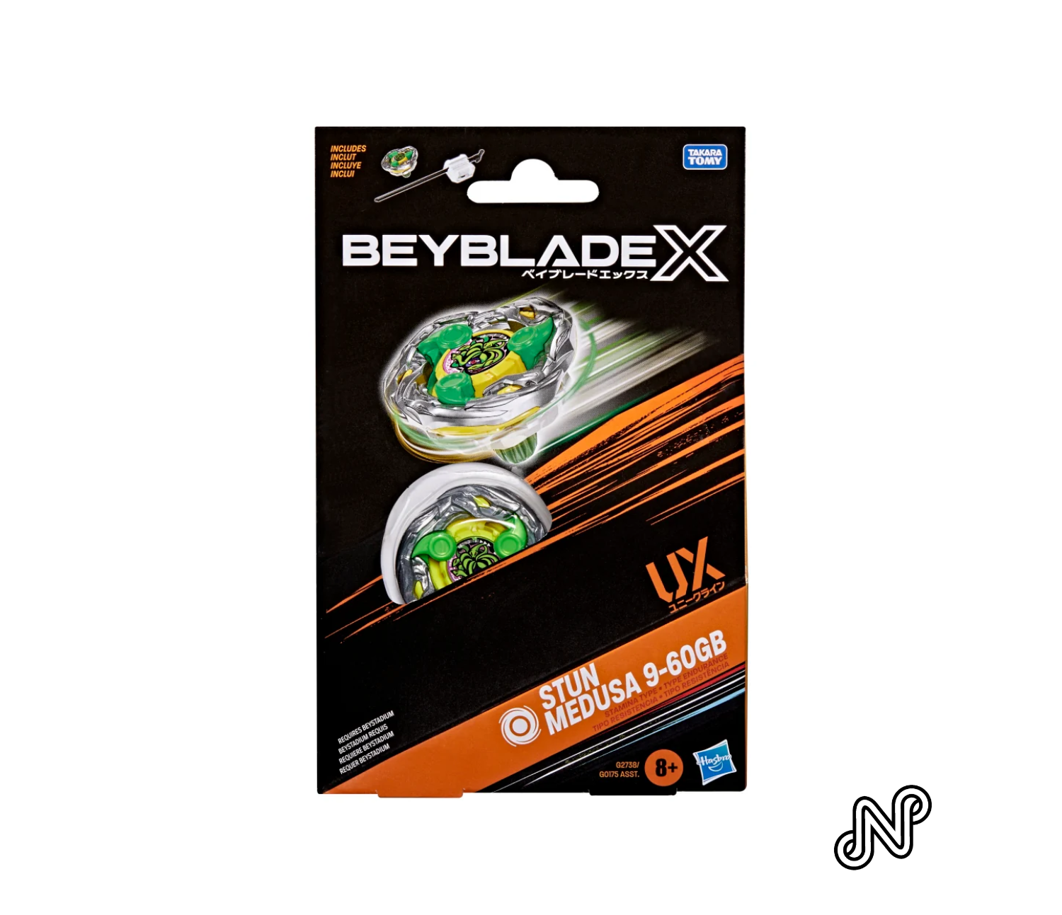 Beyblade X Stun Medusa 9-60GB UX Starter Pack Set with Takara Tomy Stamina Type Top and Launcher