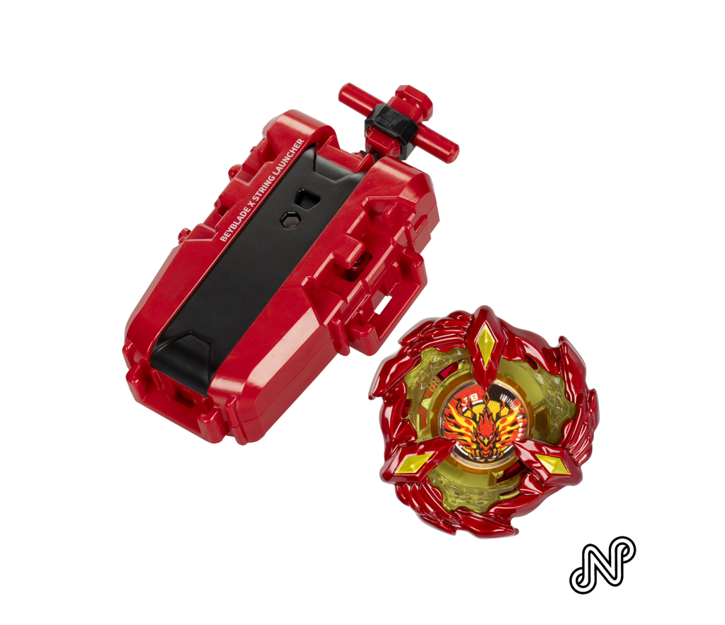 Beyblade X Soar Phoenix 9-60GF Deluxe String Launcher Set with Red Right-Spinning Battling Top
