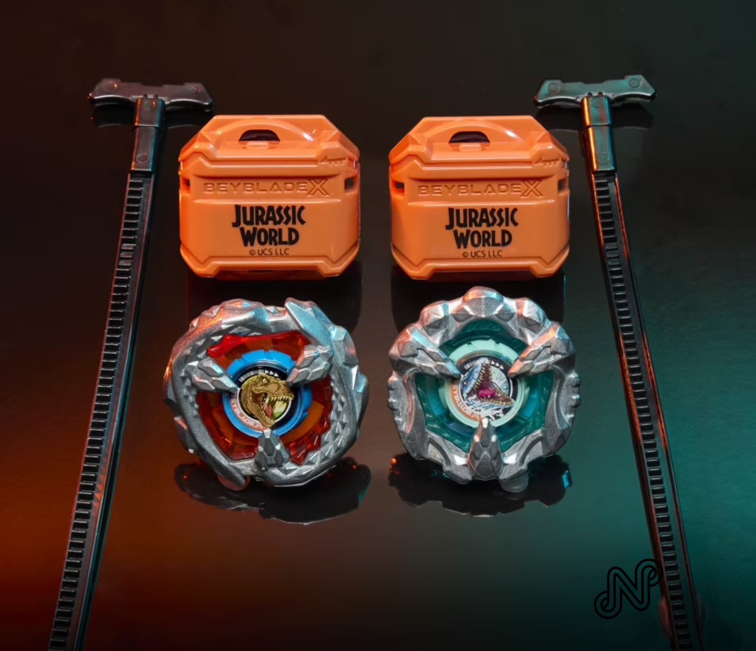 Beyblade X Jurassic World Collab T. Rex vs. Mosasaurus Multipack Battling Top Set