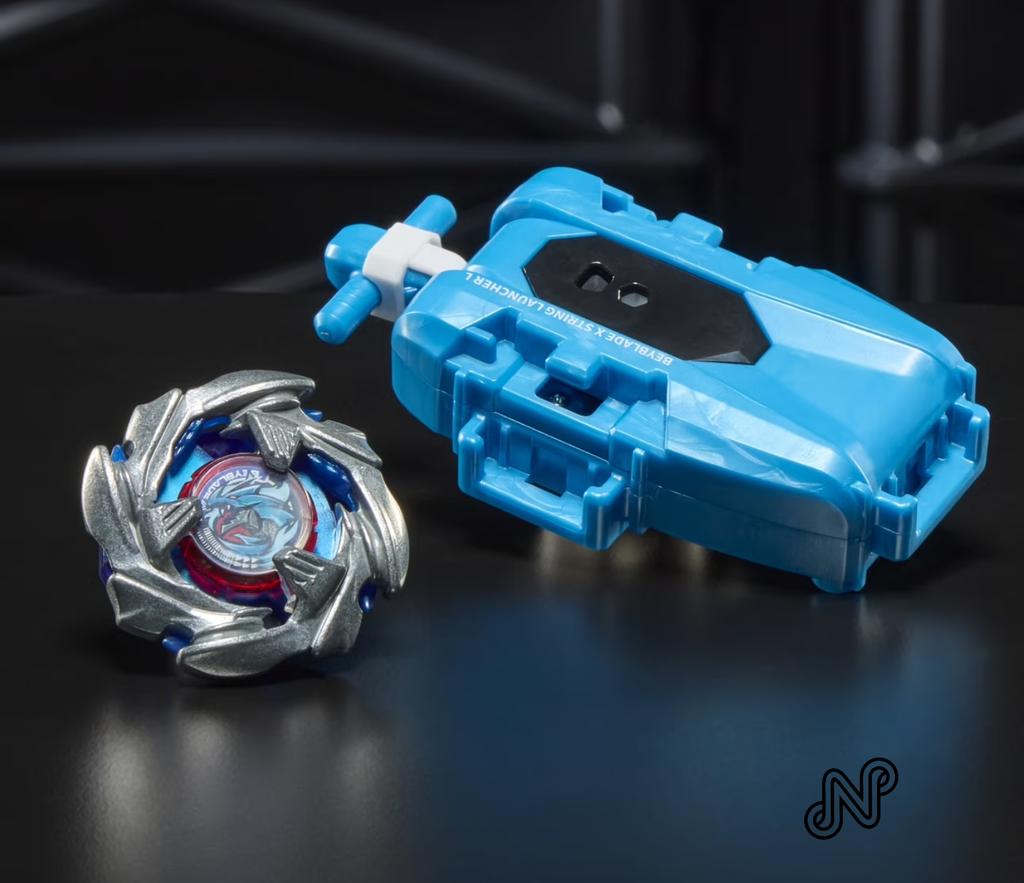 Beyblade X Cobalt Dragoon 2-60C Blue Deluxe Left-Spin String Launcher Set with Left-Spinning Top