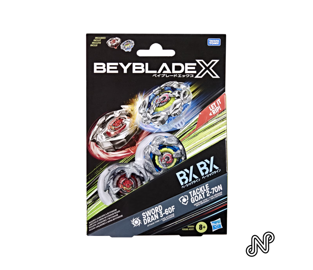 Beyblade X Tackle Goat 2-70N & Sword Dran 3-60F Dual Battling Top Pack Set