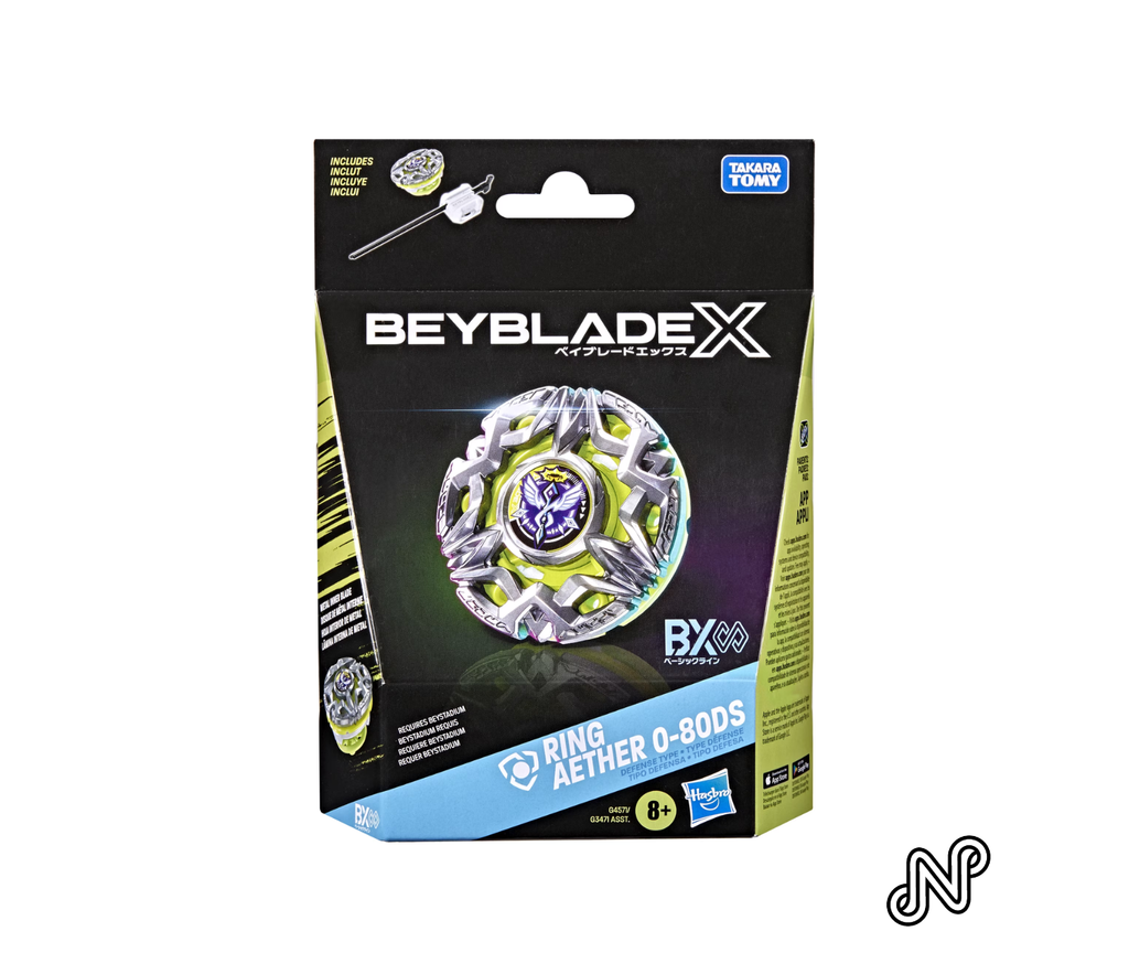 Beyblade X Ring Aether 0-80DS BX Infinity Starter Pack Set with Red Defense Type Top & White