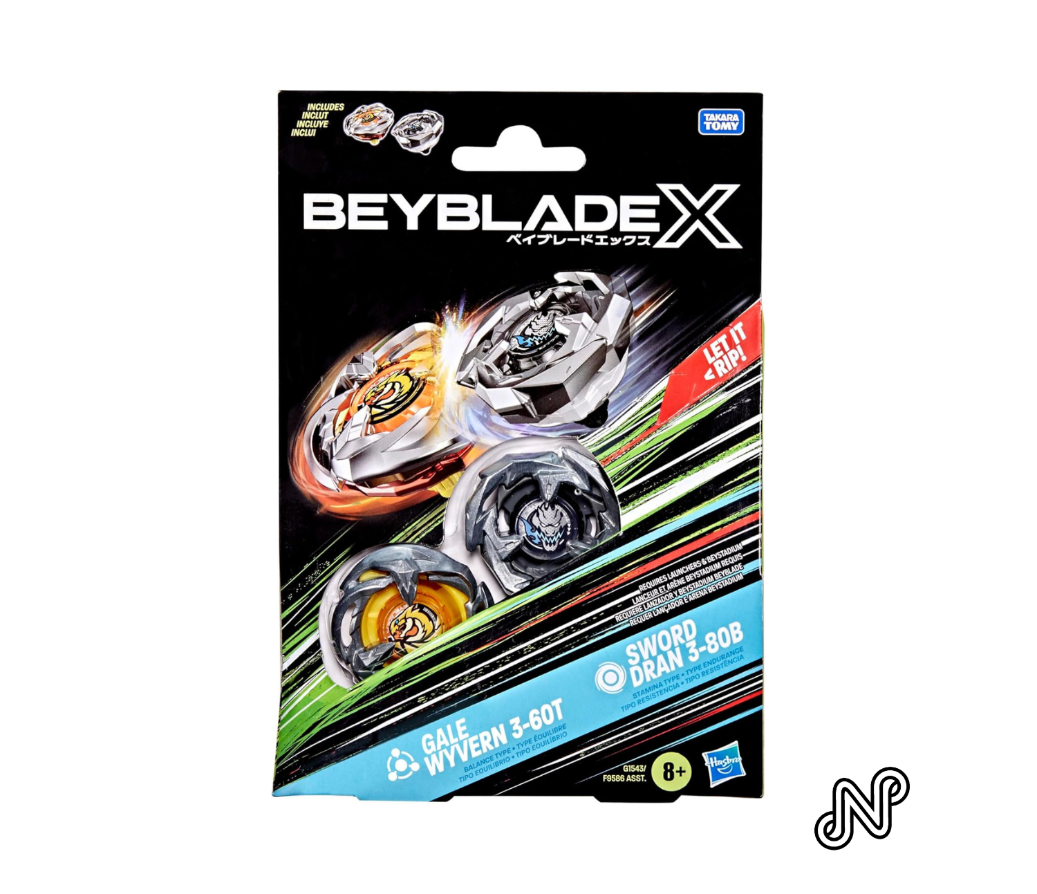 Beyblade X Gale Wyvern 3-60T & Sword Dran 3-80B Dual Pack Set