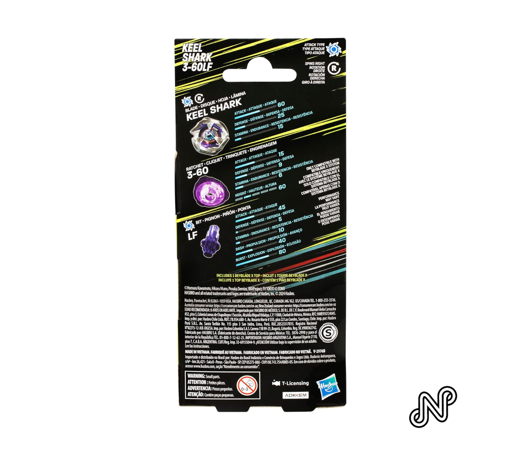 Beyblade X Keel Shark 3-60LF Booster Pack Set