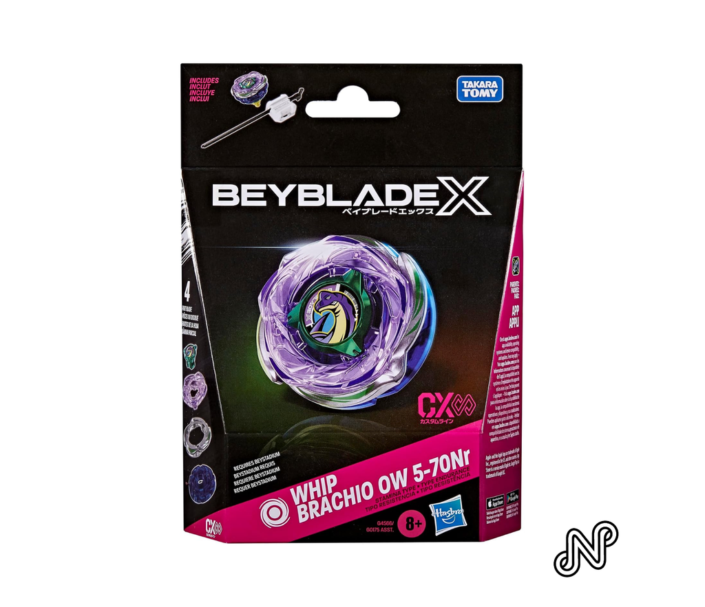 Beyblade X Whip Brachio OW 5-70NR CX Infinity Starter Pack Set Takara Tomy Stamina Type Top & Launcher, Battling Game Toys