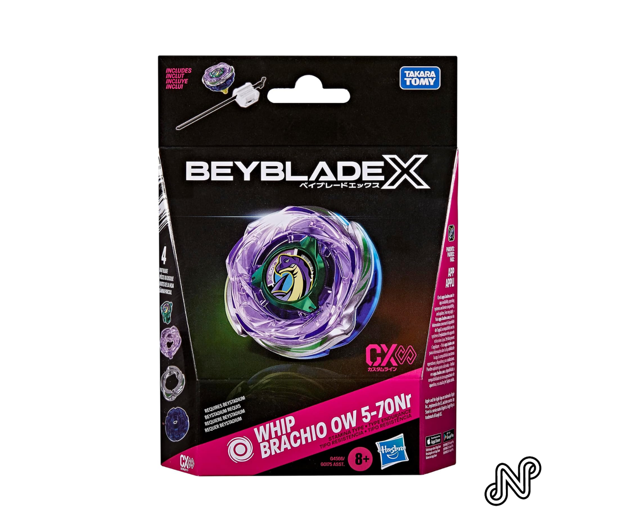 Beyblade X Whip Brachio OW 5-70NR CX Infinity Starter Pack Set Takara Tomy Stamina Type Top & Launcher, Battling Game Toys