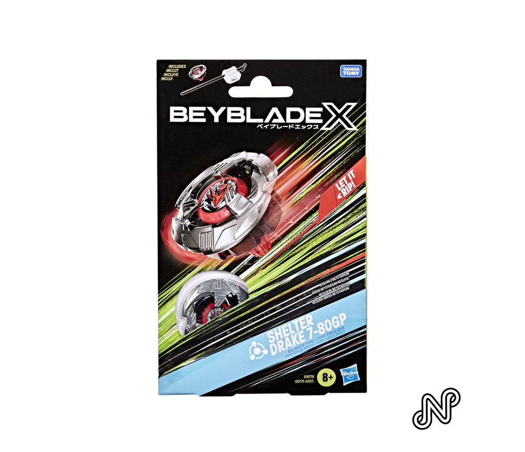 Beyblade X Shelter Drake 7-80GP BX Starter Pack Set with Balance Type Top & Launcher