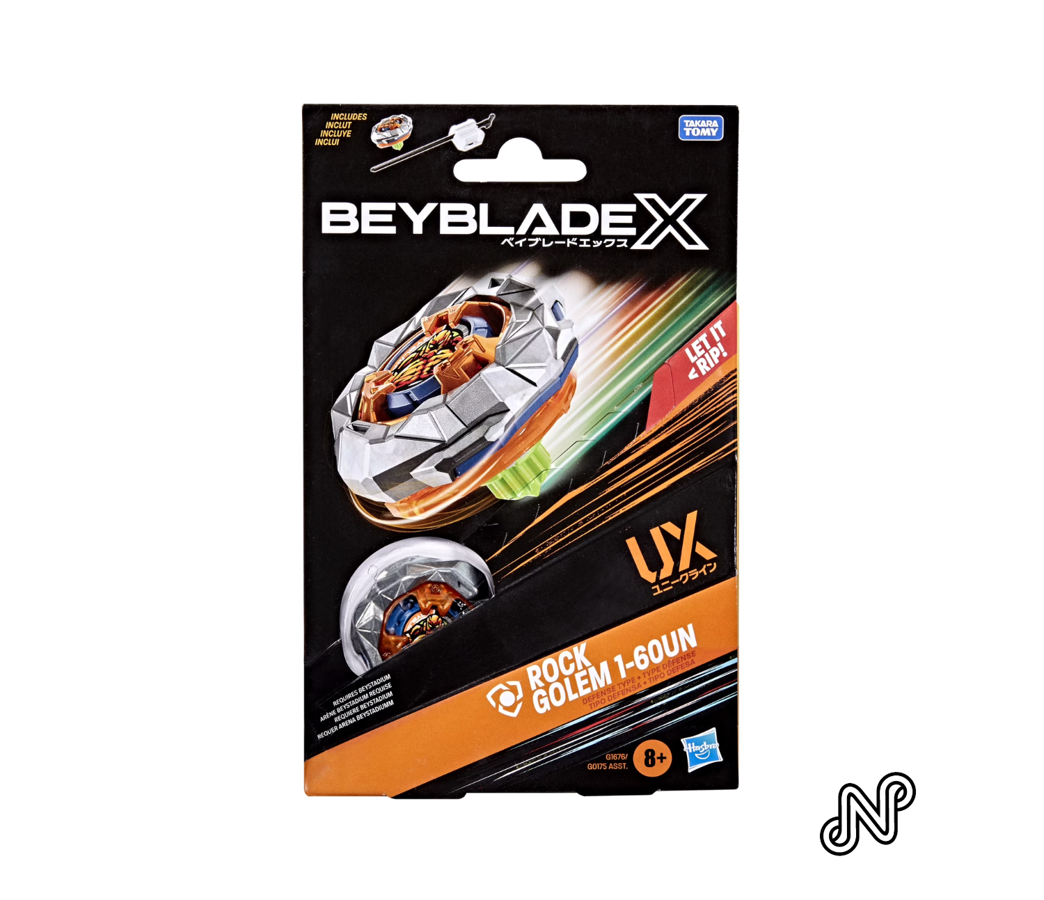 Beyblade X Rock Golem 1-60UN UX Starter Pack Set with Defense Type Top & Launcher
