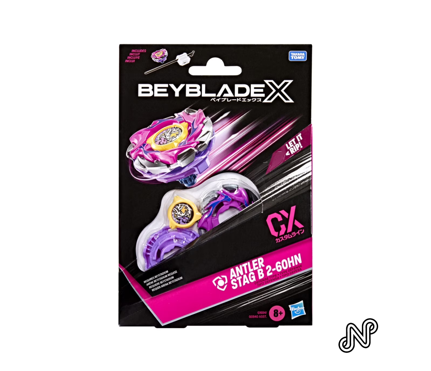 Beyblade X Antler Stag B 2-60HN CX Starter Pack Set with Defense Battling Top & Launcher