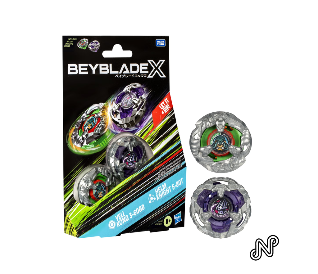 Beyblade X Yell Kong 3-60GB and Helm Knight 5-80T Battling Top Set