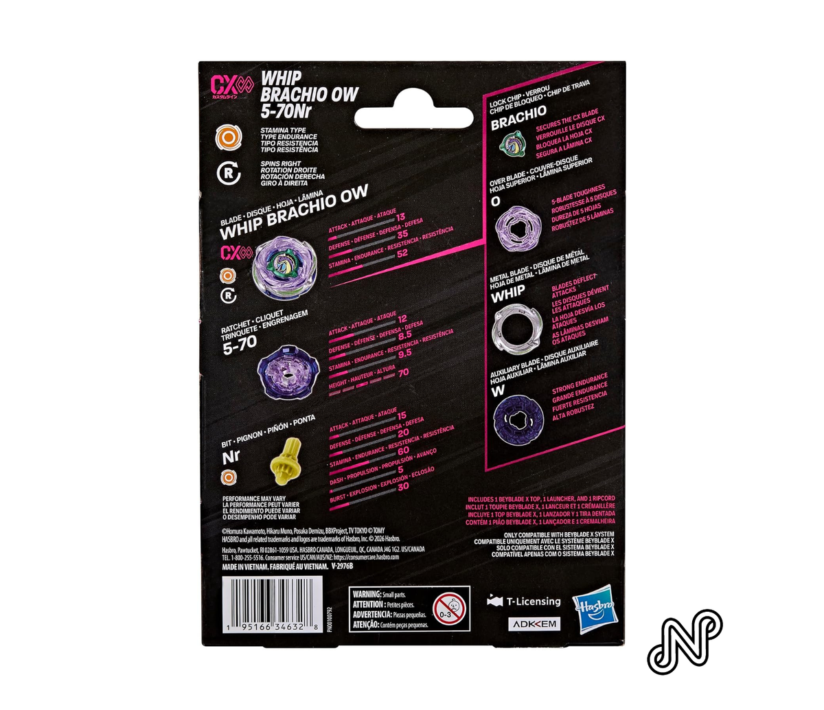 Beyblade X Whip Brachio OW 5-70NR CX Infinity Starter Pack Set Takara Tomy Stamina Type Top & Launcher, Battling Game Toys