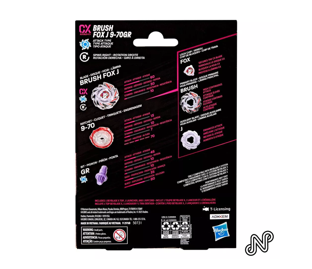 Beyblade X Brush Fox J 9-70GR CX Starter Pack Set