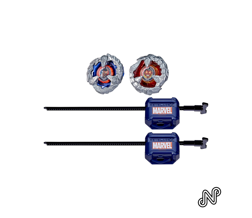 Beyblade X and Marvel Collab, Captain America 4-70GB vs. Red Hulk 1-80R