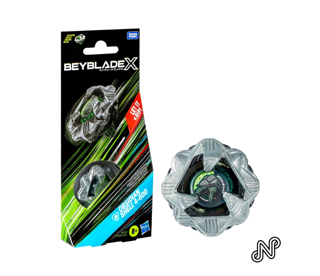 Beyblade X Obsidian Shell 4-60D Booster Pack Set with Defense Type Top