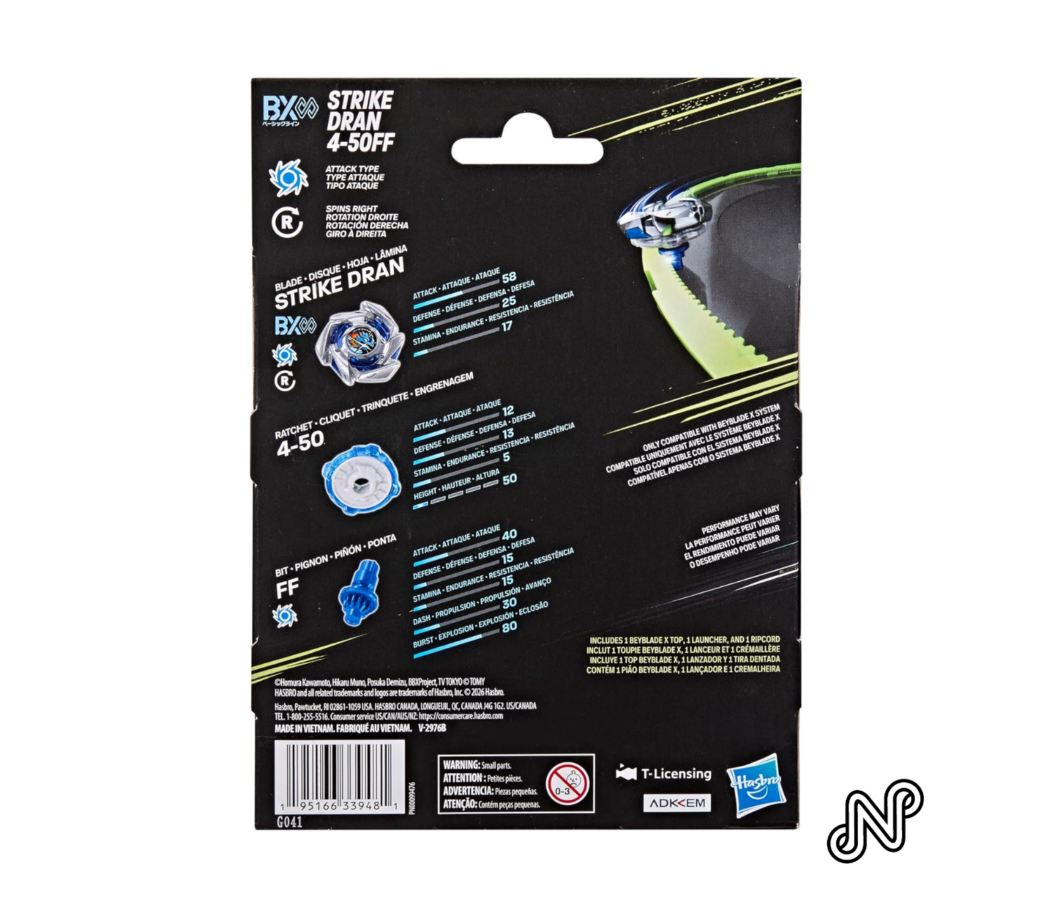 Beyblade X Strike Dran 4-50FF BX Infinity Starter Pack Set with Takara Tomy Attack Type Top and Launcher