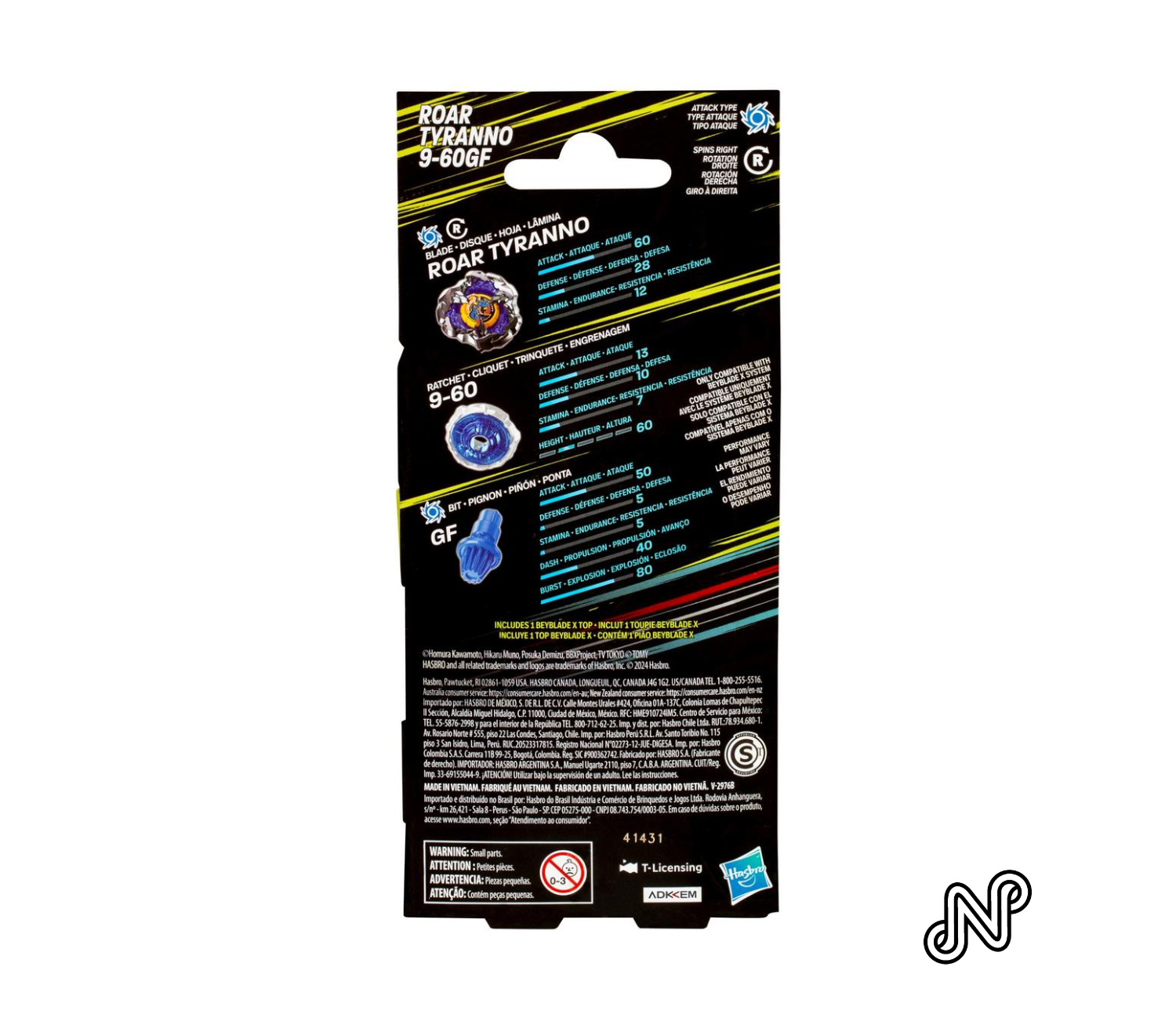 Beyblade X Roar Tyranno 9-60GF Booster Pack Set