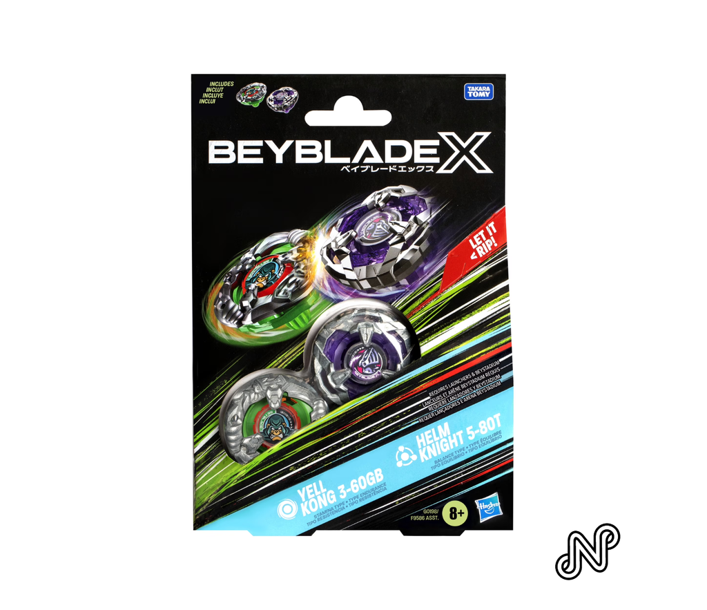 Beyblade X Yell Kong 3-60GB and Helm Knight 5-80T Battling Top Set